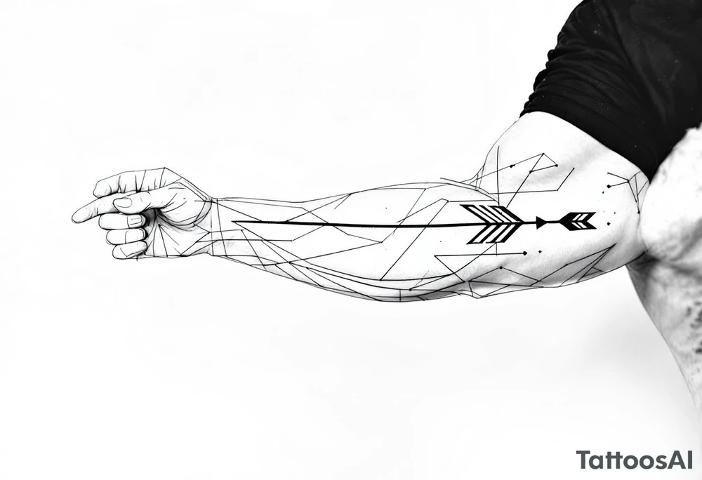 Small bow and arrow tattoo idea