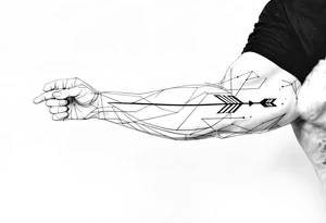 Small bow and arrow tattoo idea