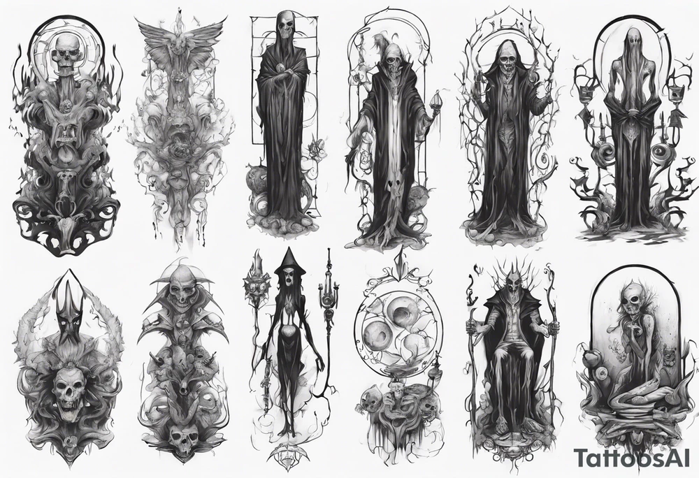 Tall creepy figure tattoo idea