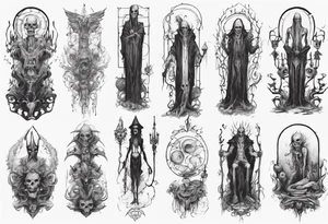 Tall creepy figure tattoo idea