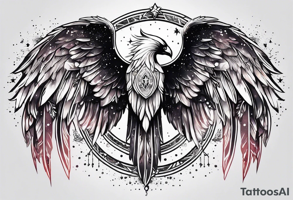 Constellation, Angel wing , animal  snow , cross tattoo idea