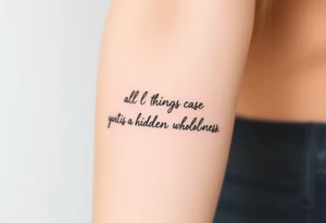 Picture tattoo symbolizing the phrase “in all things there is a hidden wholeness” tattoo idea