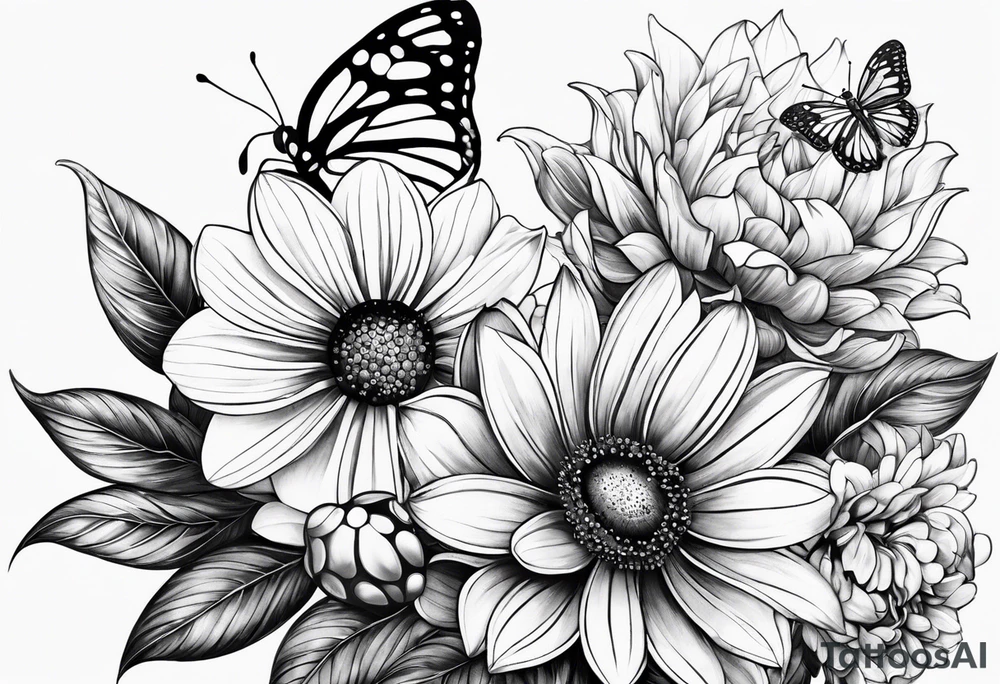 flower on ear with lady bugs on the flower tattoo idea flower on ear with lady bugs on the flower tattoo idea
