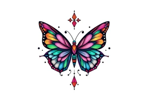 a geometric butterfly tattoo idea