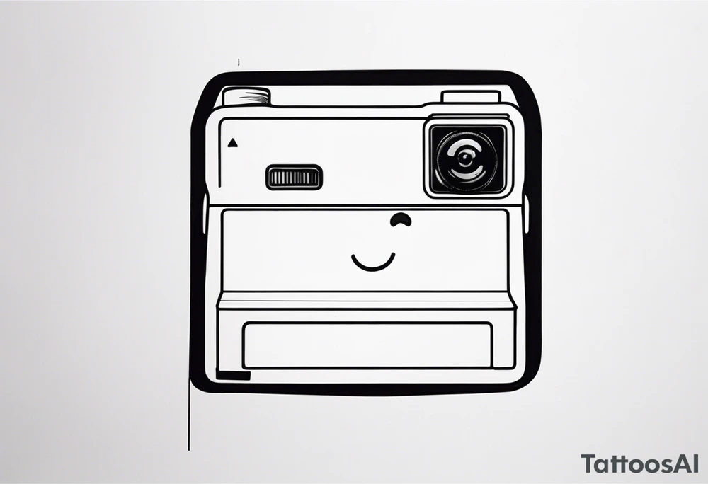 A polaroid-photo with a simple bland and white smiley in the picture tattoo idea