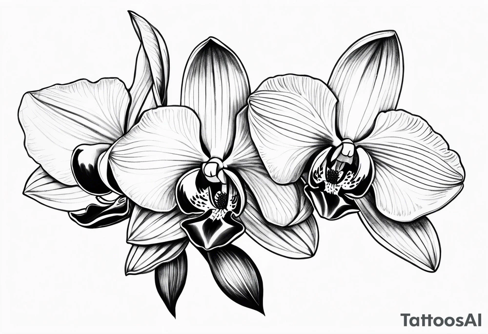 Cymbidium orchid tattoo idea