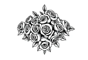 A lot of small roses in a diamond shape tattoo idea