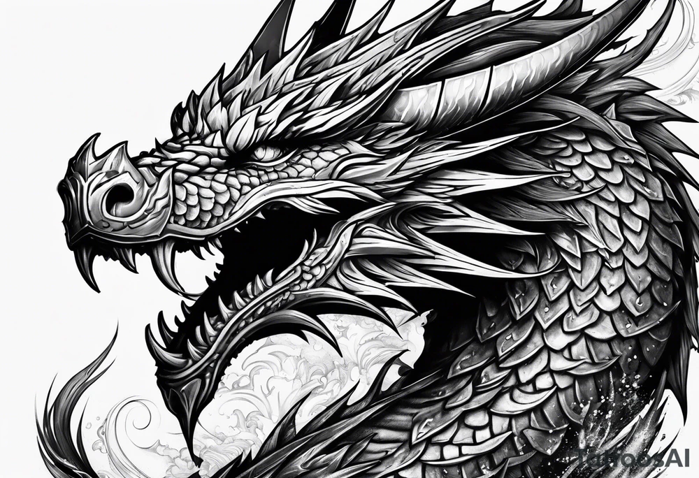 Valhalla sword ship dragon head tattoo idea