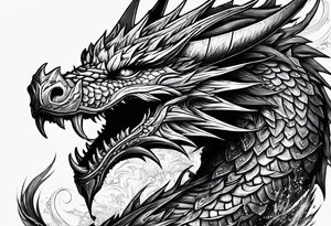 Valhalla sword ship dragon head tattoo idea