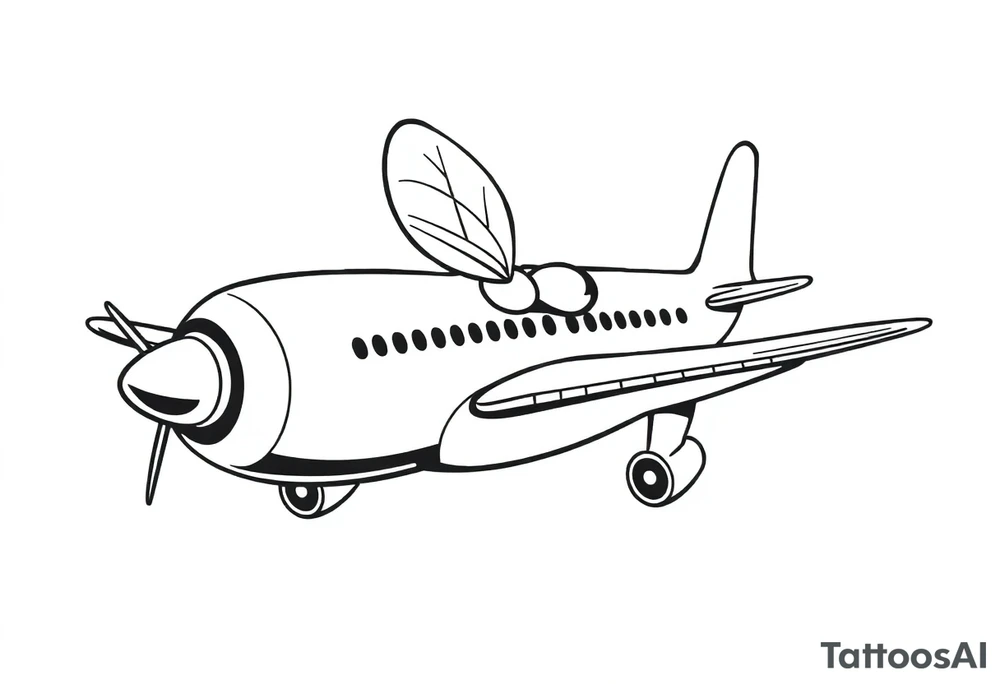 Bee flying a Boeing jet plane tattoo idea