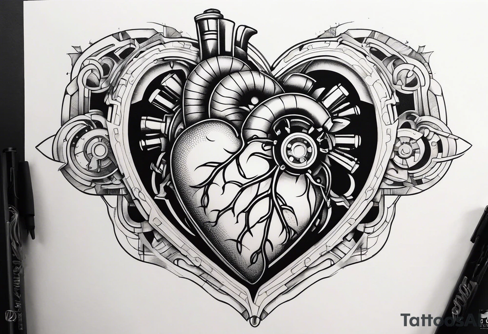 Mechanical Heart tattoo idea