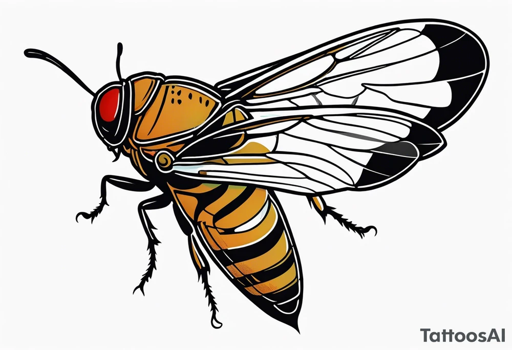 Neo traditional Cicada tattoo idea