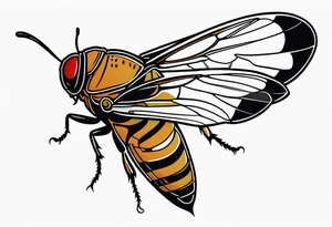 Neo traditional Cicada tattoo idea