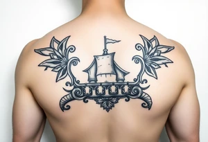 Polynesian tribal noah’s ark tattoo chest piece tattoo idea