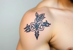 Celtic knot band combined with nature tattoo idea