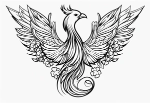 simple pheonix with a tail of shamrocks tattoo idea