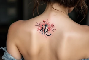 Chinese character 美 (měi, “beauty”) in rose gold ink often decorates a peony or butterfly for elegance and transformation. tattoo idea