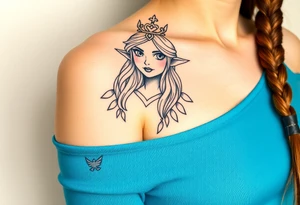 American traditional princess Zelda from twilight princess tattoo idea
