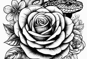 snake and roses tattoo idea