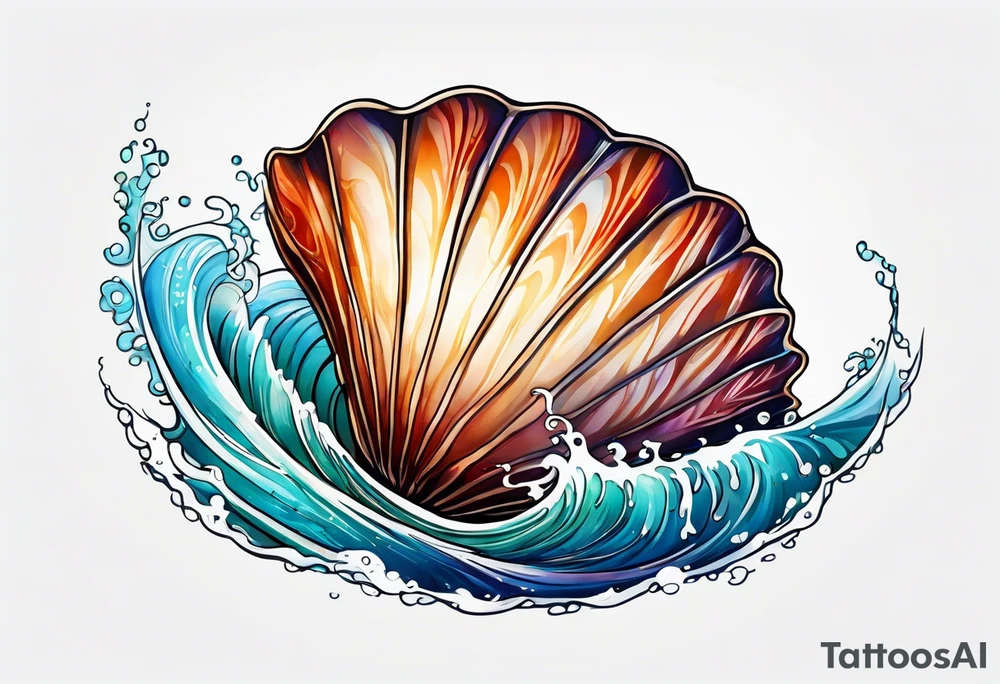 beachy seashell tattoo idea