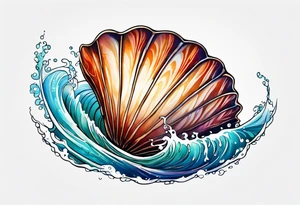 beachy seashell tattoo idea