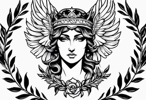 athena aegis with a laurel wreath tattoo idea