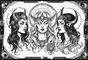 The High Priestesses. Hecate, Artemis and Selene as one. Representing Magic, Intuition and The Moon. tattoo idea