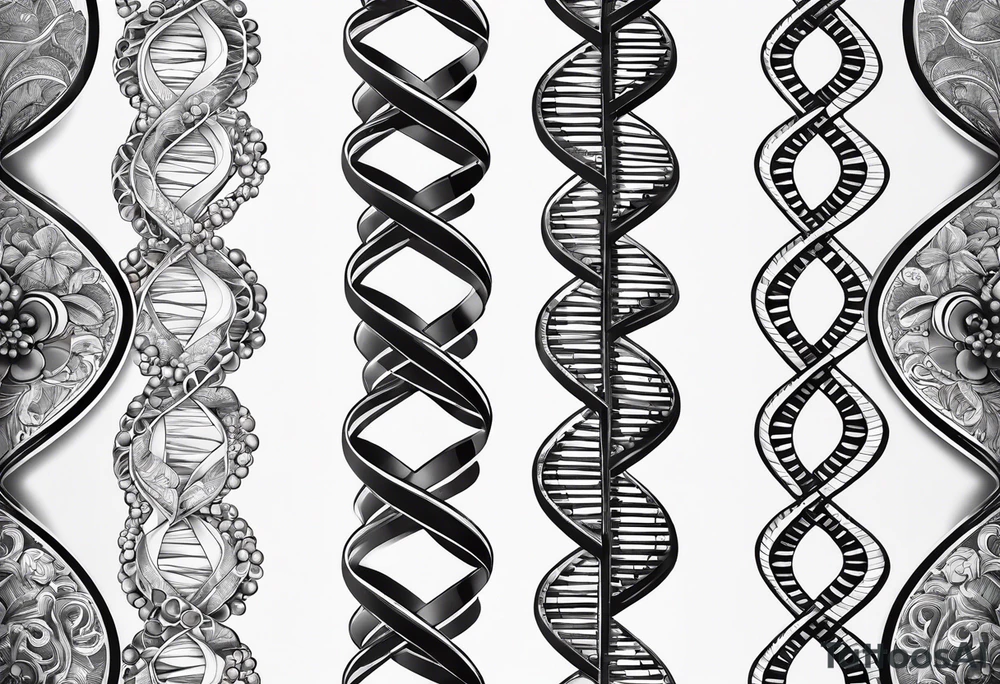 DNA helix made from cards tattoo idea
