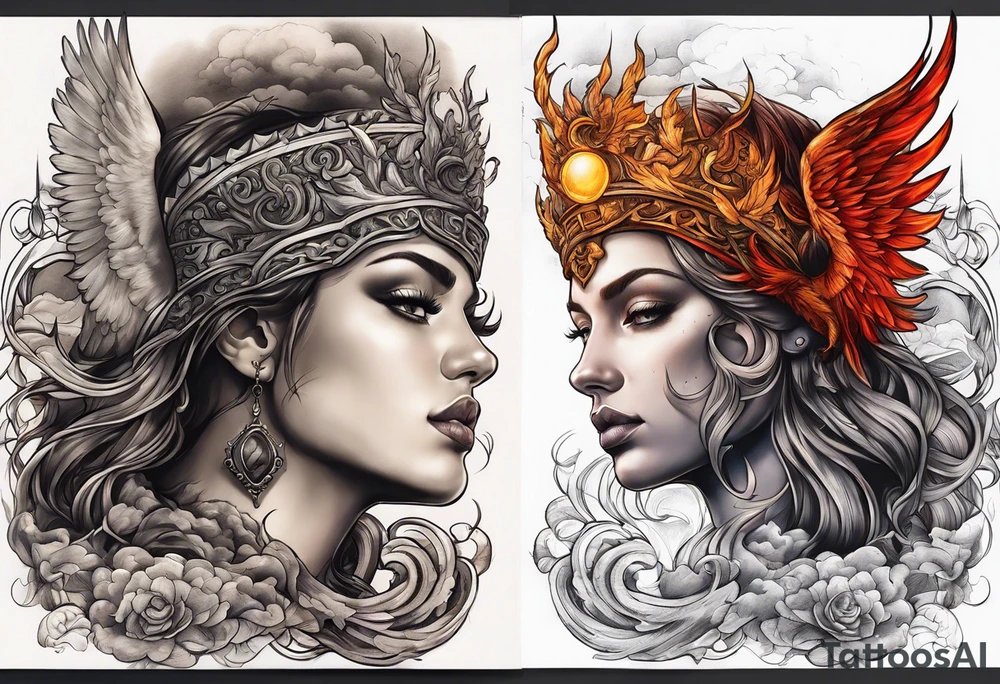 heaven and hell tattoo idea