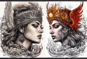 heaven and hell tattoo idea