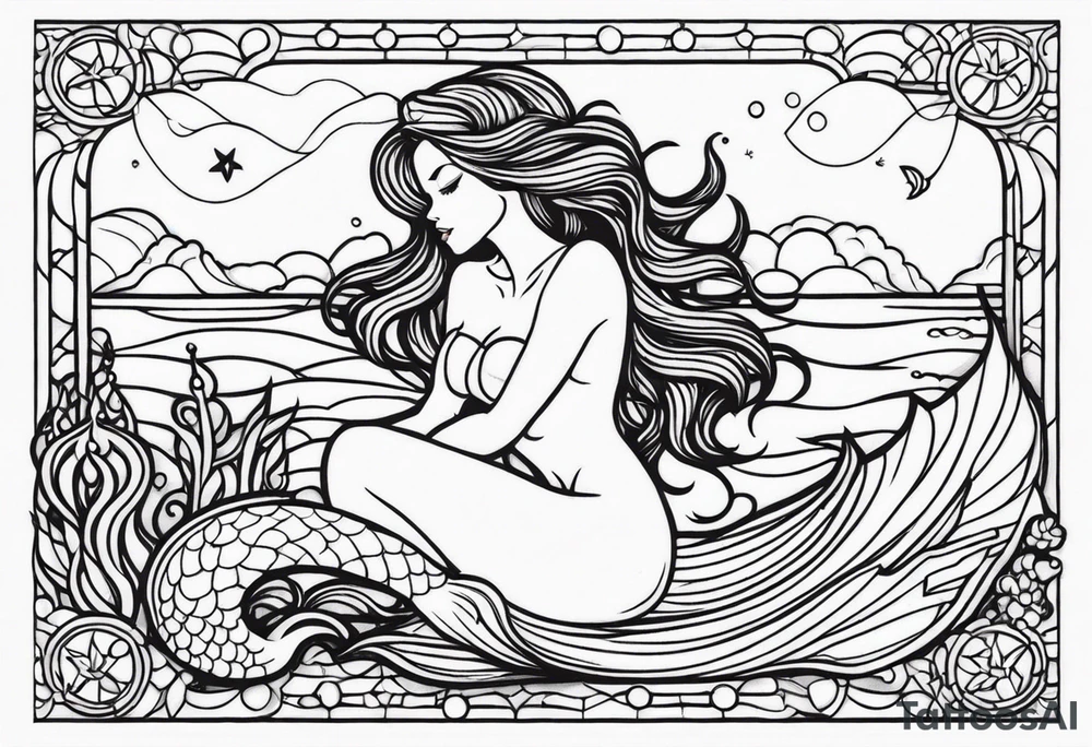 Cute sexy mermaid tattoo idea