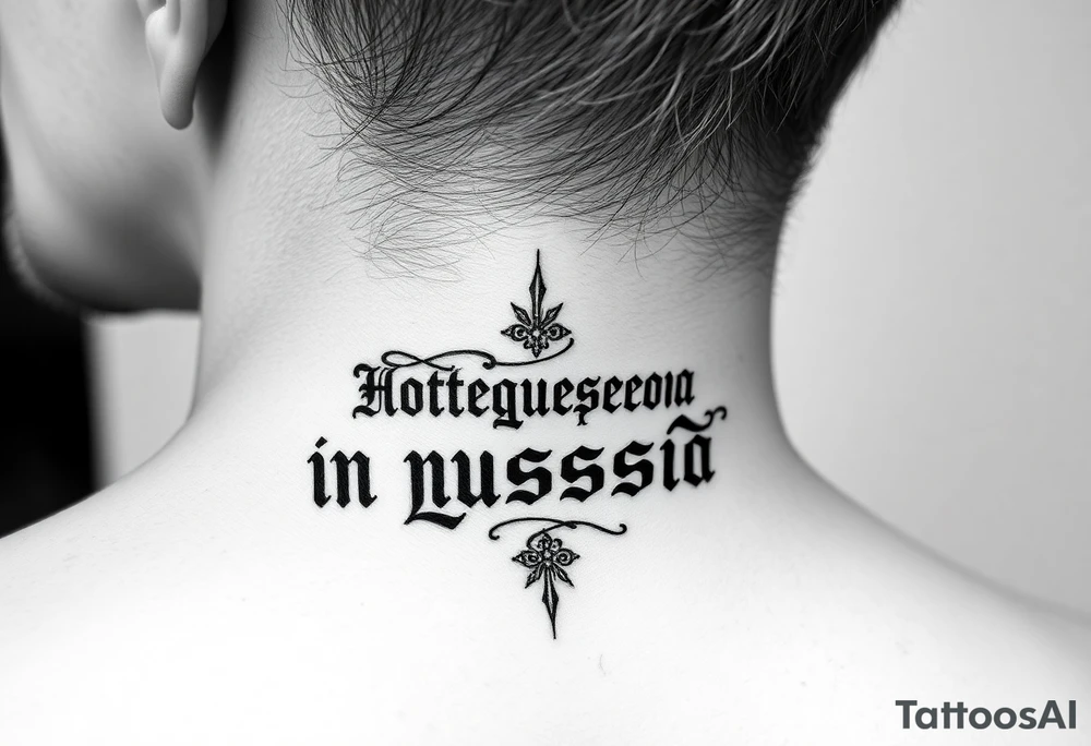 russian orthodox phrase IN russian on the side of my left neck tattoo idea