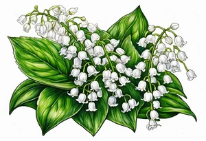 ageratina altissima (white snakeroot) and lily of the valley tattoo idea