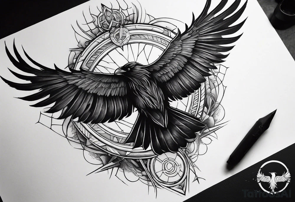 Symbol for Odin down the spine with a raven on the upper back. Not too large of a tattoo. Subtle yet beautiful. Large enough to go from lower back to neck. tattoo idea