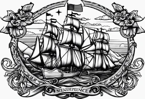 independence, freedom, patriotic, strength, courage, american revolution tattoo idea