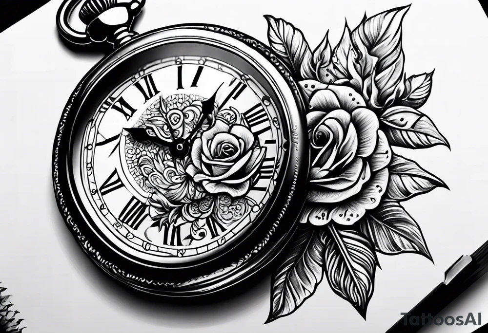 simple 
pocket watch tattoo drawing for men tattoo idea