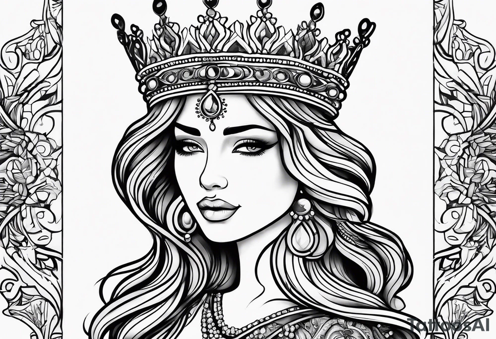 Single line crown tattoo idea