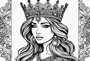 Single line crown tattoo idea