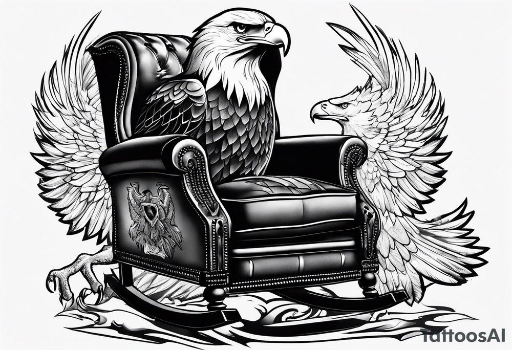 eagle in a recliner tattoo idea