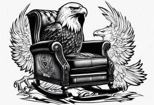 eagle in a recliner tattoo idea