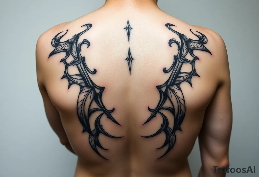 Sexy woman, Gothic but feminine  for thigh tattoo idea