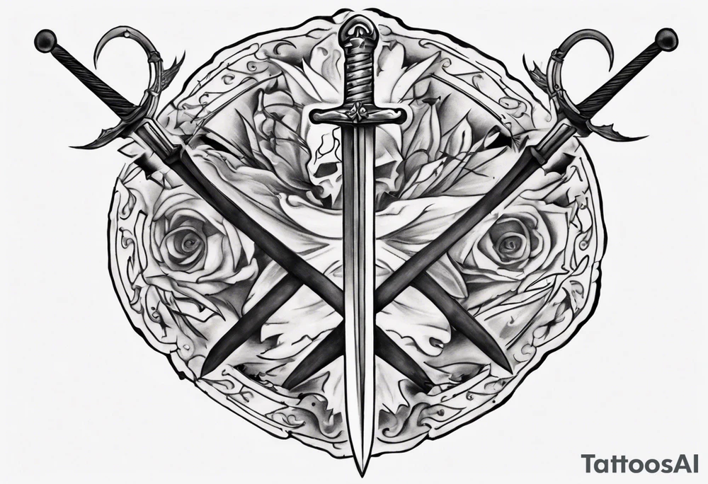 memorial tattoo using "13" and a sword tattoo idea