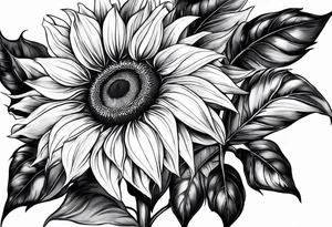 sketch sunflower gentle tattoo idea