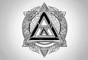 Valhalla shield sword valknut fire chains valknut tattoo idea