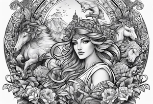 Greek mythology sleeve tattoo idea