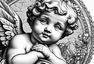 one putti smiling tattoo idea