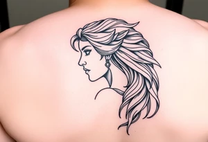 Realistic Valkyrie side profile tattoo idea