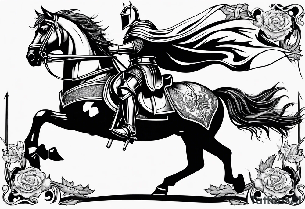 knight in battle tattoo idea