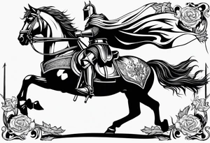 knight in battle tattoo idea