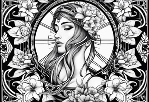 Libra with flowers tattoo idea